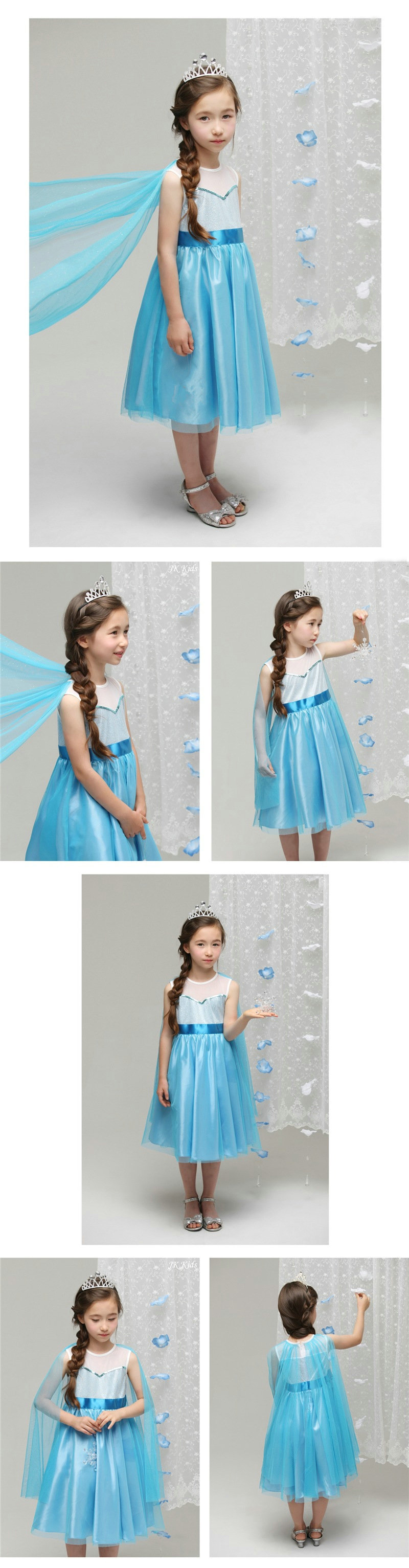 F68019 Frozen pretty mesh princess dress